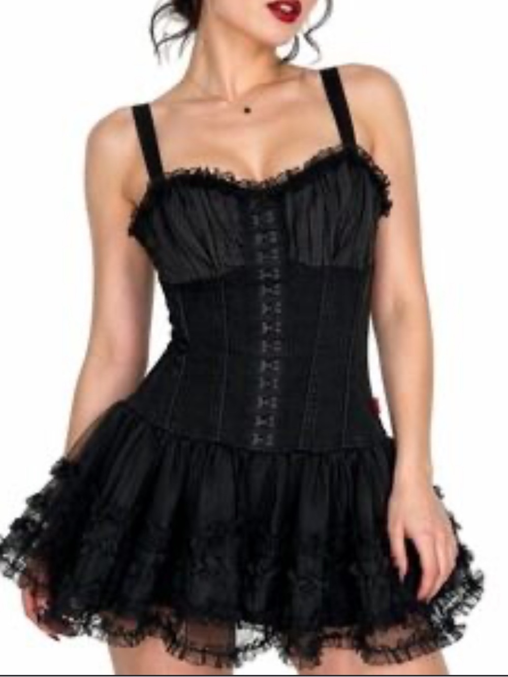 Tripp NYC royal bones Black Lace Corset Mini Dress